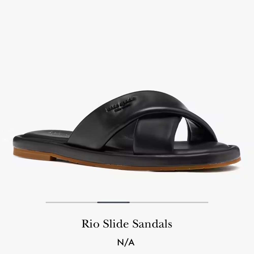 Kate Spade Black and Brown Slide Sandals